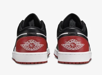 Jordan 1 Low Bred Toe 2.0 von Hinten