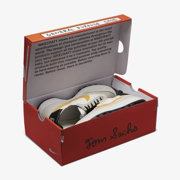 Tom Sachs NikeCraft GPS White Green Gold Box