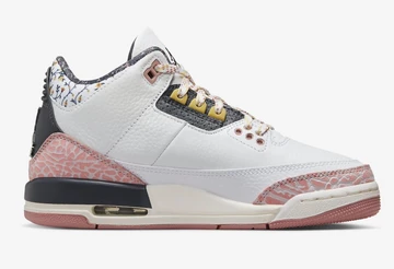 Die Innenseite des Jordan 3 GS Vintage Floral