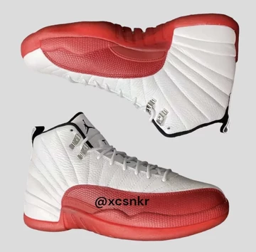 Jordan 12 Cherry Leak Bilder beide schuhe