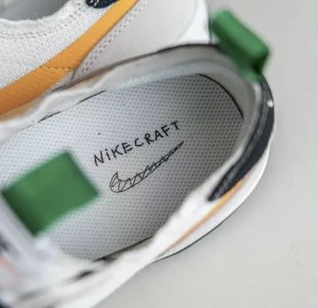 Tom Sachs NikeCraft GPS White Green Gold Detail Sohle