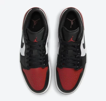 Jordan 1 Low Bred Toe 2.0 von Oben