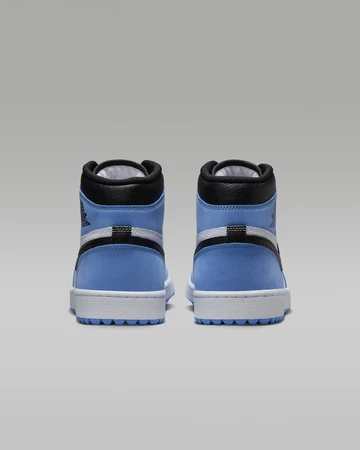 Der Jordan 1 High Golf University Blue von hinten