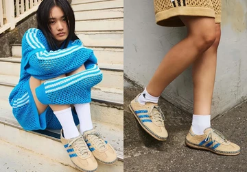 CLOT x adidas Gazelle Linen Khaki getragen vom Model