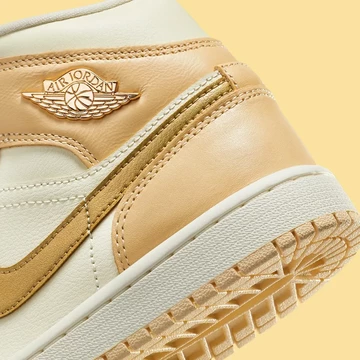 Jordan 1 Mid Vanilla Gold ferse