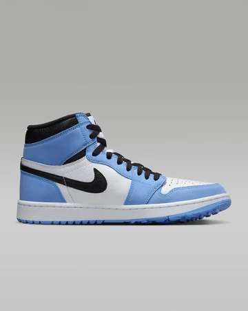 Die Innenseite des Jordan 1 High Golf University Blue