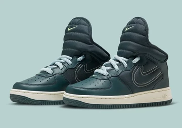 Air Force 1 Mid Big Tongue Teal schräg