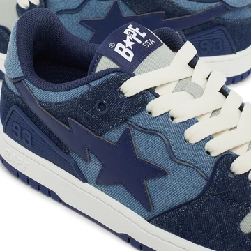 A Bathing Ape BAPE SK8 Sta Denim Indigo Detail Logo