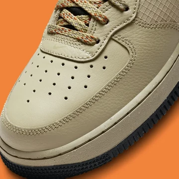 Air Force 1 Mid Khaki Black Nylon Detail Toebox
