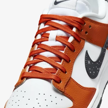 Dunk Low Starry Swoosh Orange details