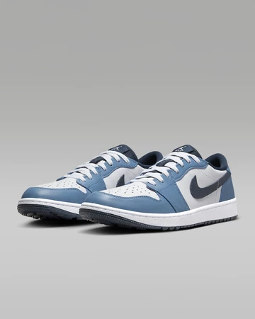 Jordan 1 Low Golf Aegean Storm schräg vorne