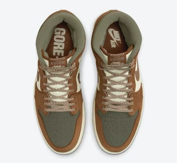 Jordan 1 High Gore-Tex Brown Olive von Oben