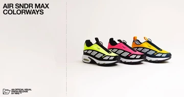 Offizielle Bilder von Nike. Man sieht drei Nike Air Max Sunder Modelle