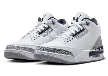 Jordan 3 White Midnight Navy schräge Ansicht