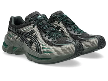 Kiko Kostadinov x ASICS Gel-Flammae Grey Black schräg frontal