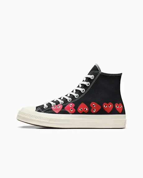 CDG Converse Chuck 70 Hi Black Heart A08147C Dead Stock