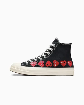 CDG Converse Chuck 70 Hi Black Heart Außenseite
