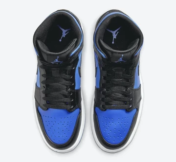 Jordan 1 Mid Black Royal Blue von Oben