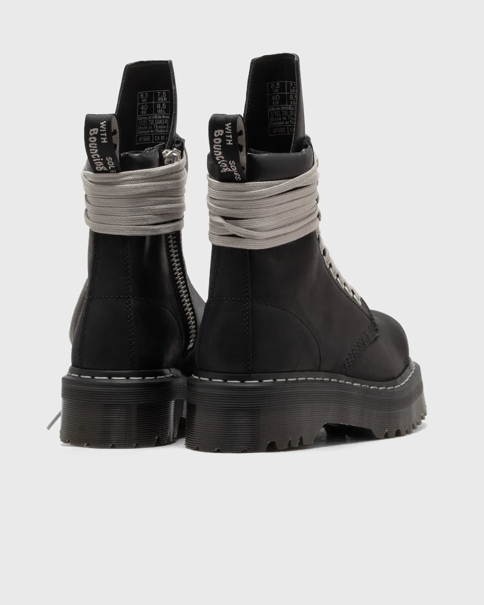 UK6 RickOwens×Dr.Martens Quad Sole Steel Rick Owens Dr.Martens Quad Sole Steel Toe Boot Black DM02E68139001