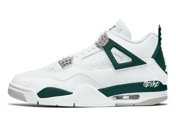 Nike Air Jordan 4 Oxidized Green Mock-Up. Man sieht den Schuh von außen