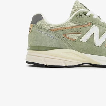 New Balance 990v4 Olive Incense Detail Ferse