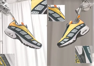 Nike Air Max Sunder OG - der OG Schuh wird von einem Roboterarm gehalten