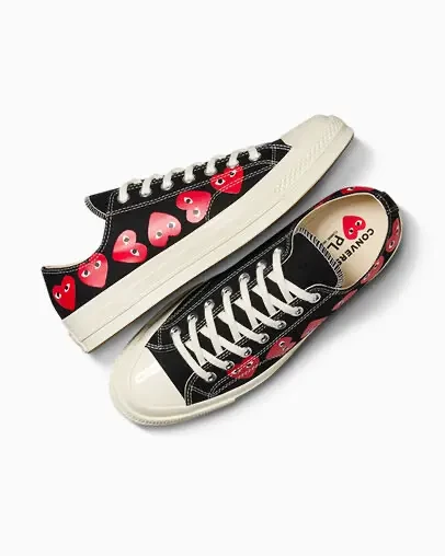 Black low top cdg converse online