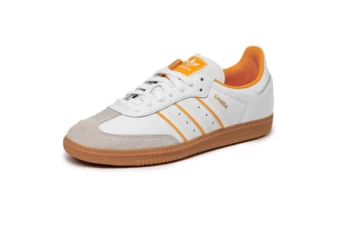 adidas Samba Footwear White Pack White Yellow Paar leicht schräg von vorne