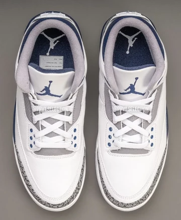 Jordan 3 White Midnight Navy von oben