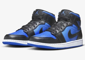 Jordan 1 Mid Black Royal Blue Paar