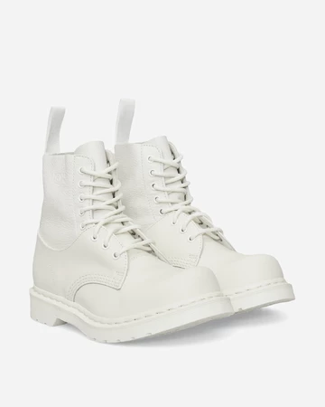 MM6 Maison Margiela x Dr. Martens All White Boot Paar seitlich