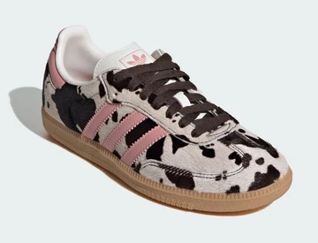 adidas Samba Cow Print Pink Wonder Mauve schräg