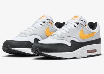 Air Max 1 Black University Gold schräge außenansicht