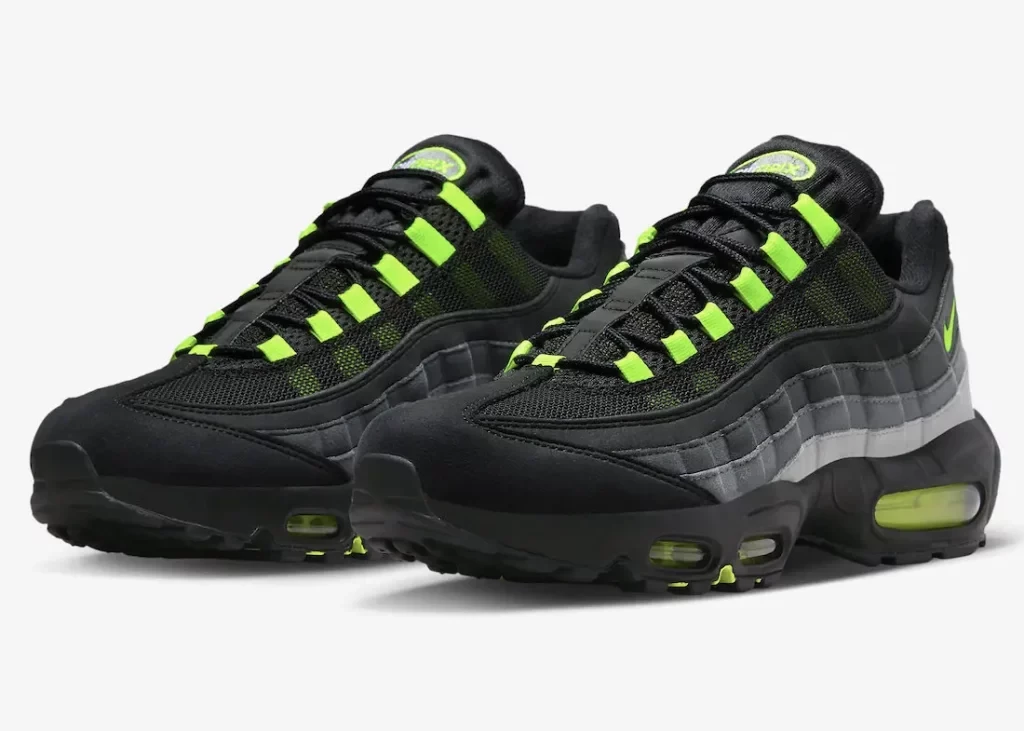 Black and neon green air max 95 on sale