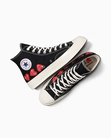 CDG Converse Chuck 70 Hi Black Heart von Oben