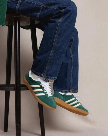 adidas Hand 2 Green White On Feet Model
