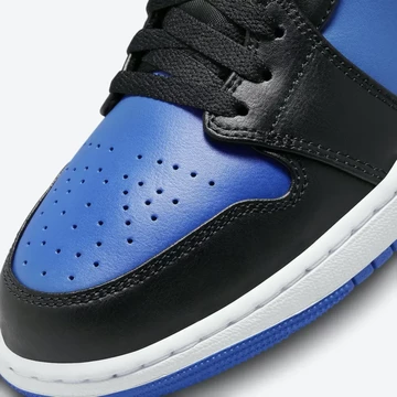 Jordan 1 Mid Black Royal Blue Detail Toebox