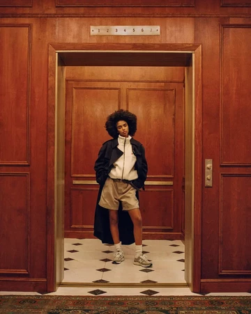 New Balance 990v4 Olive Incense Lookbook Model