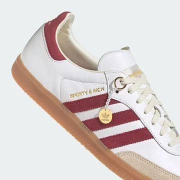 Sporty & Rich adidas Samba White Burgundy Detail Außenseite
