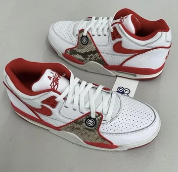 Stussy Nike Air Flight 89 White Habanero Red Leak von Oben