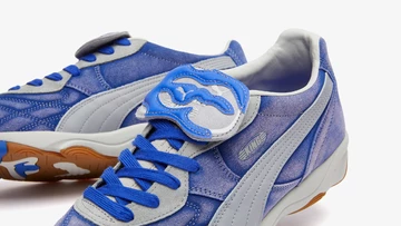 KidSuper x PUMA King Indoor Dart Blue Uppder Details