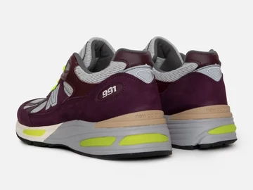 Patta New Balance 991v2 Purple von Hinten