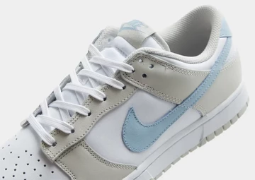 Dunk Low Grey Blue Mini Swoosh Detail Logo