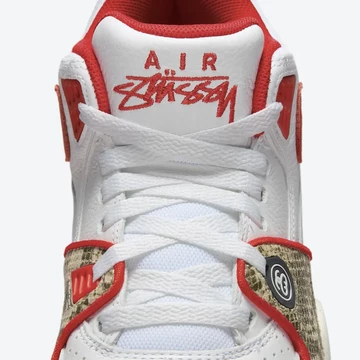 Stussy Nike Air Flight 89 White Habanero Red Detail Zunge