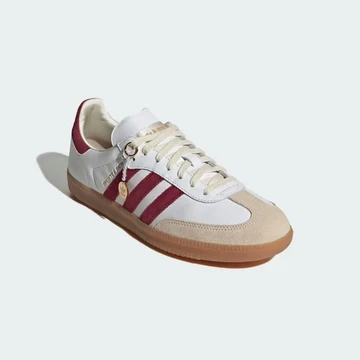 Sporty & Rich adidas Samba White Burgundy seitlich von Vorne