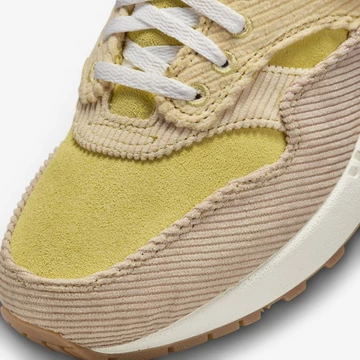Air Max 1 Corduroy Buff Gold Hemp Detail Toebox