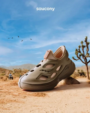 Tombogo Saucony Butterfly Boulder Brown Lookbook seitlich von Vorne