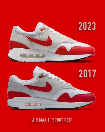Shape Vergleich von zwei Air Max 1 Modellen