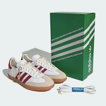 Sporty & Rich adidas Samba White Burgundy Box