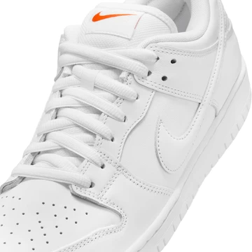 Nike SB Dunk Low All White Upper Closeup
